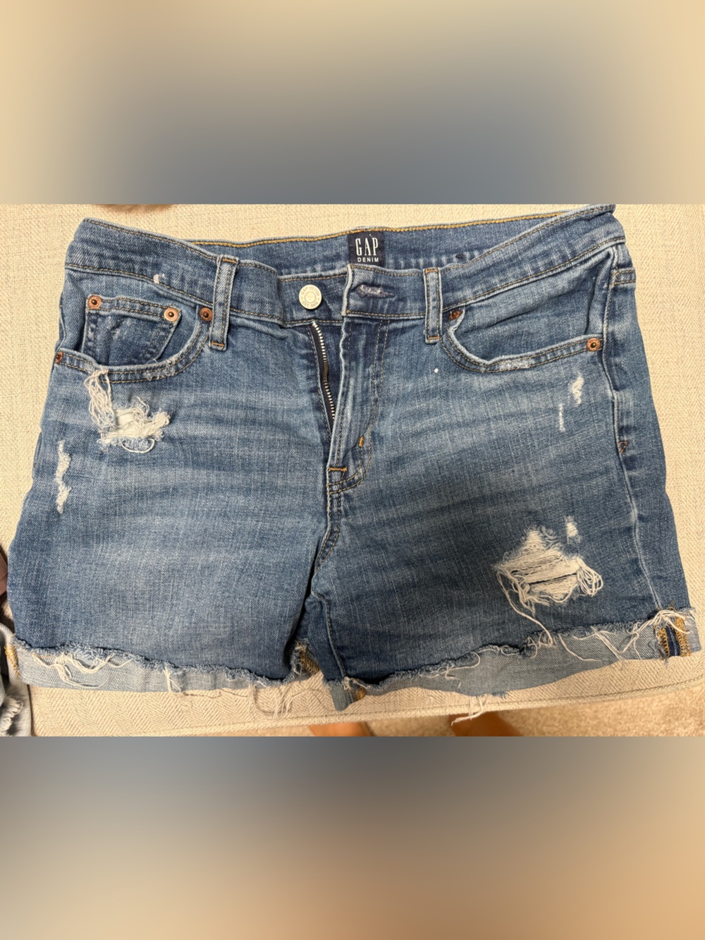 GAP Distressed Denim Shorts - Blue